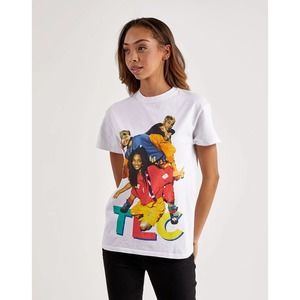 TLC R&B Music Band Unisex Graphic Print White Tee T-Shirt By Merch Traffic